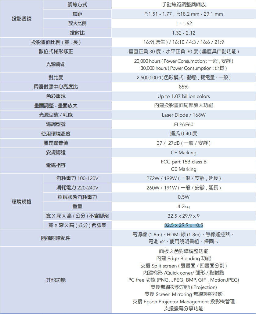 ＊來電優惠＊EB-L260F EPSON 4600流明 3LCD新一代商務雷射投影機 5